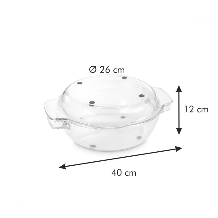 Runder Bräter mit Deckel GrandChef aus Glas Ø 32 cm – Bild 3
