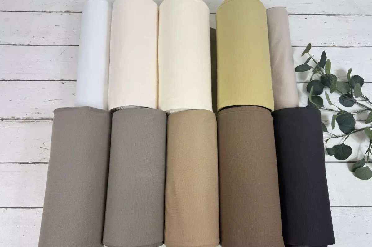 Bündchen Stoff – Uni dunkeltaupe – 35cm Schlauchware Öko-Tex-100 – Bild 3