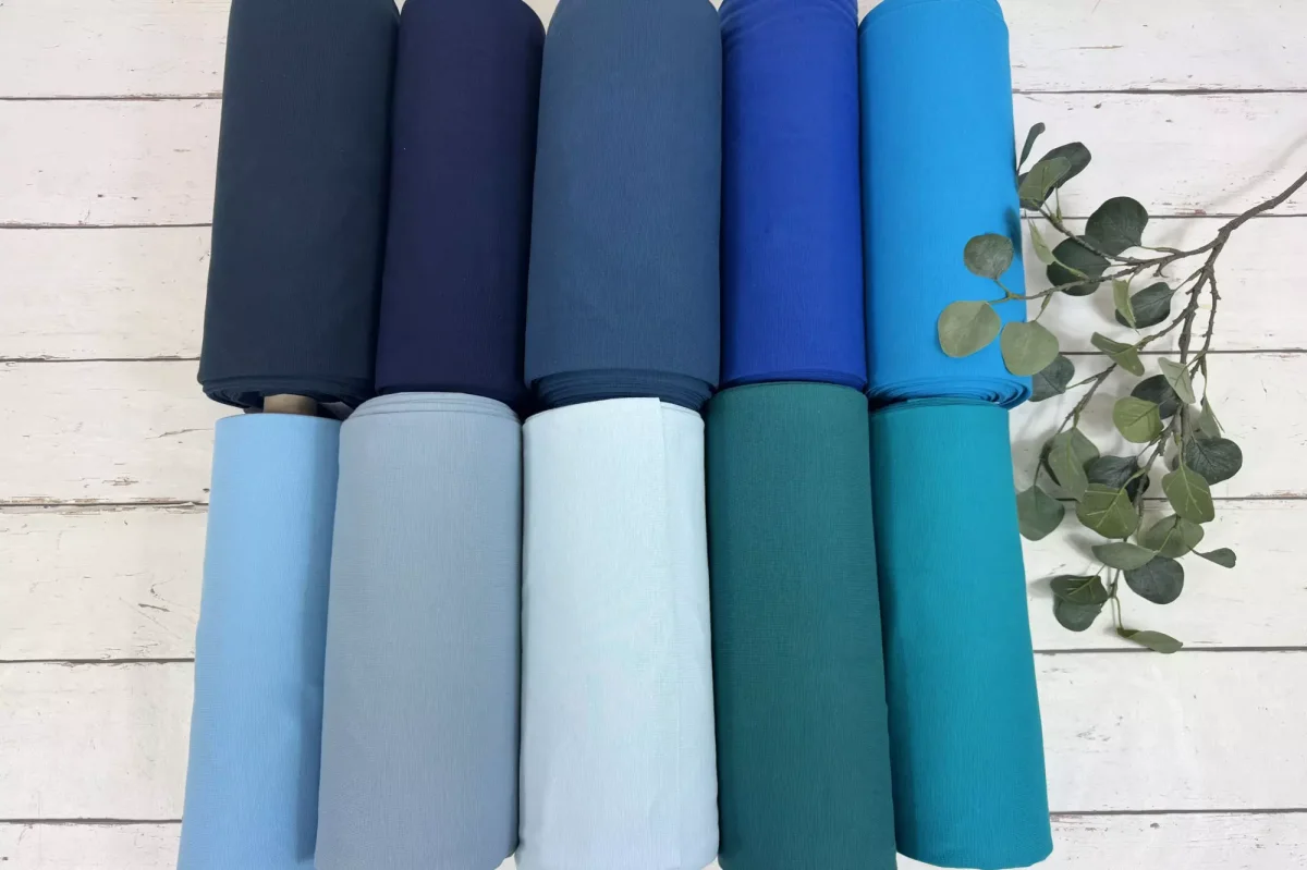 Bündchen Stoff – Uni pastell hellblau – 35cm Schlauchware Öko-Tex-100 – Bild 3