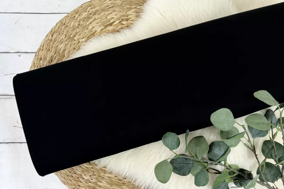 Canvas Stoff Uni schwarz
