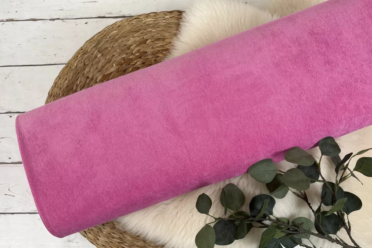 Feincord, Babycord elastisch – Uni pink – Bild 2