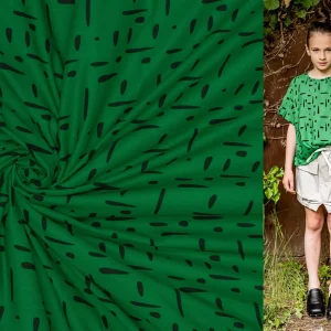 Fibre Mood Special Nr2 Rea – Viskose Ecovero Tupfen Striche in froschgrün – Ökotex 100