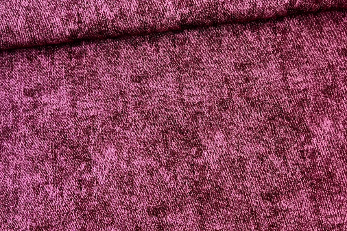 French Terry Stoff – Jeans Optik bordeaux meliert – Öko-Tex 100 – Bild 2