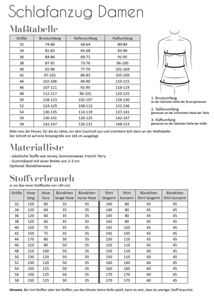 Papierschnittmuster Fadenkäfer Schlafanzug Damen – Bild 6