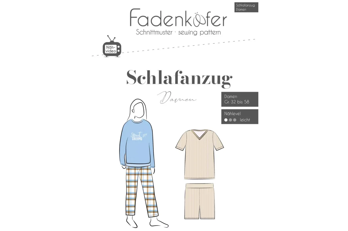 Papierschnittmuster Fadenkäfer Schlafanzug Damen – Bild 2