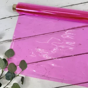 Translucent PVC-Folie Taschenstoff neon pink von Katia
