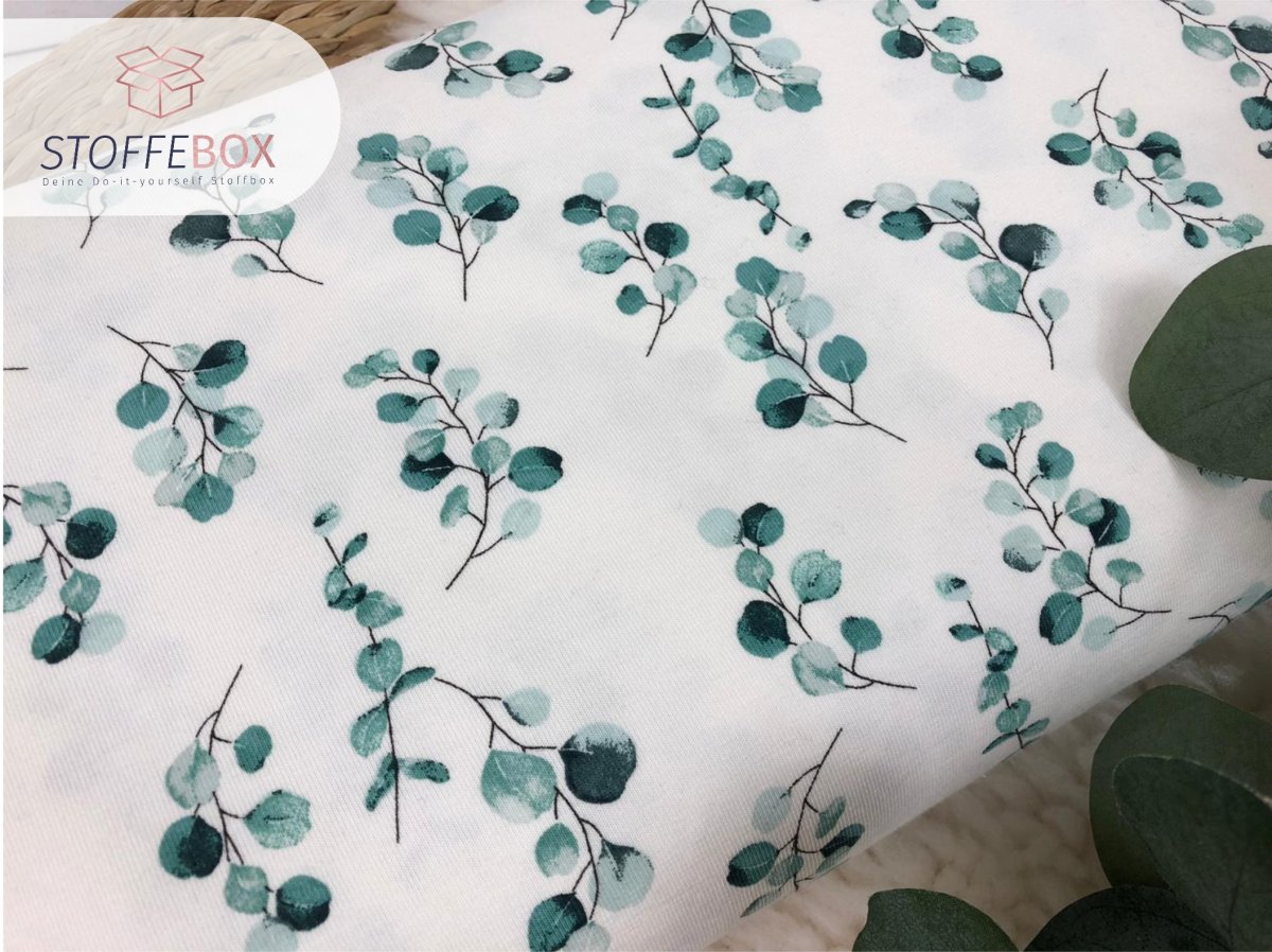 Jersey Öko-Tex-100 – Eukalyptus (ecru/mint) – Bild 3