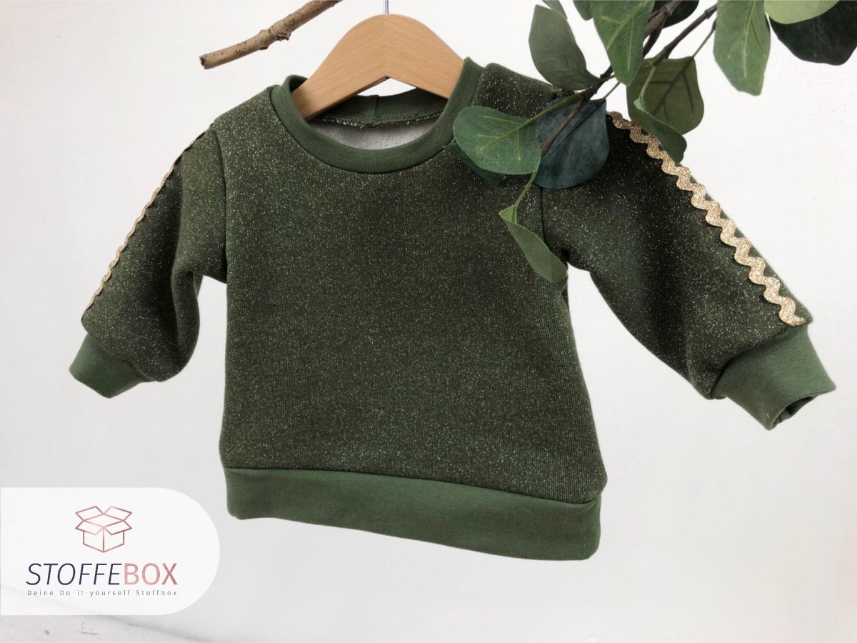 angerauter Sweat – Luna Glitzer (oliv) – Bild 6