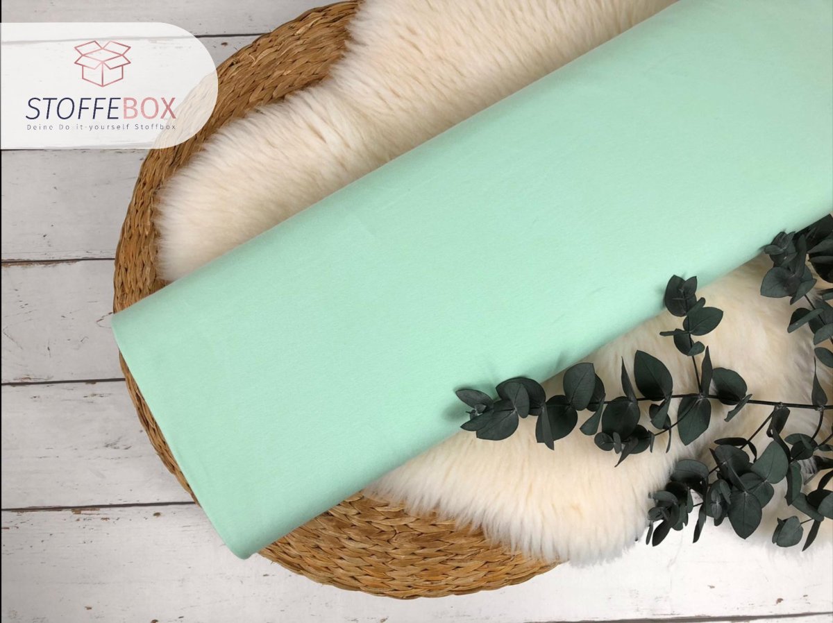 Jersey Stoff Öko-Tex-100 – Uni grün und mint Töne (verschiedene Farben) – Bild 7